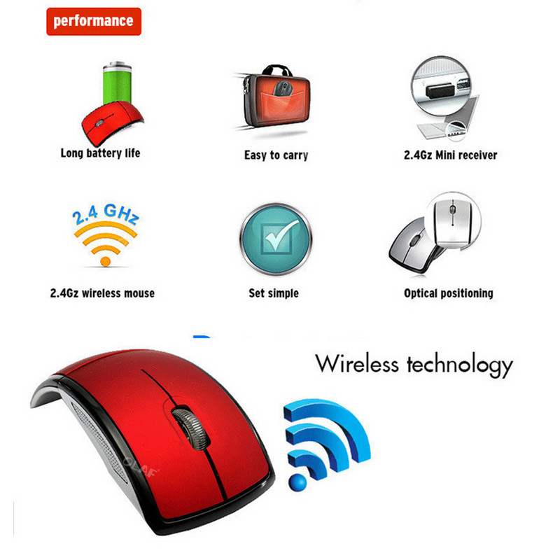 Arc 2.4G juhtmevaba kokkupandav hiir Juhtmeta hiired USB kokkupandavad vastuvõtjad Mängud Arvuti Sülearvuti Aksessuaar