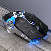 Mouse de gaming Mouse reîncărcabil cu fir silențios LED retroiluminat 1600DPI Mouse optic ergonomic cu fir pentru desktop pentru jocuri pentru PC, laptop