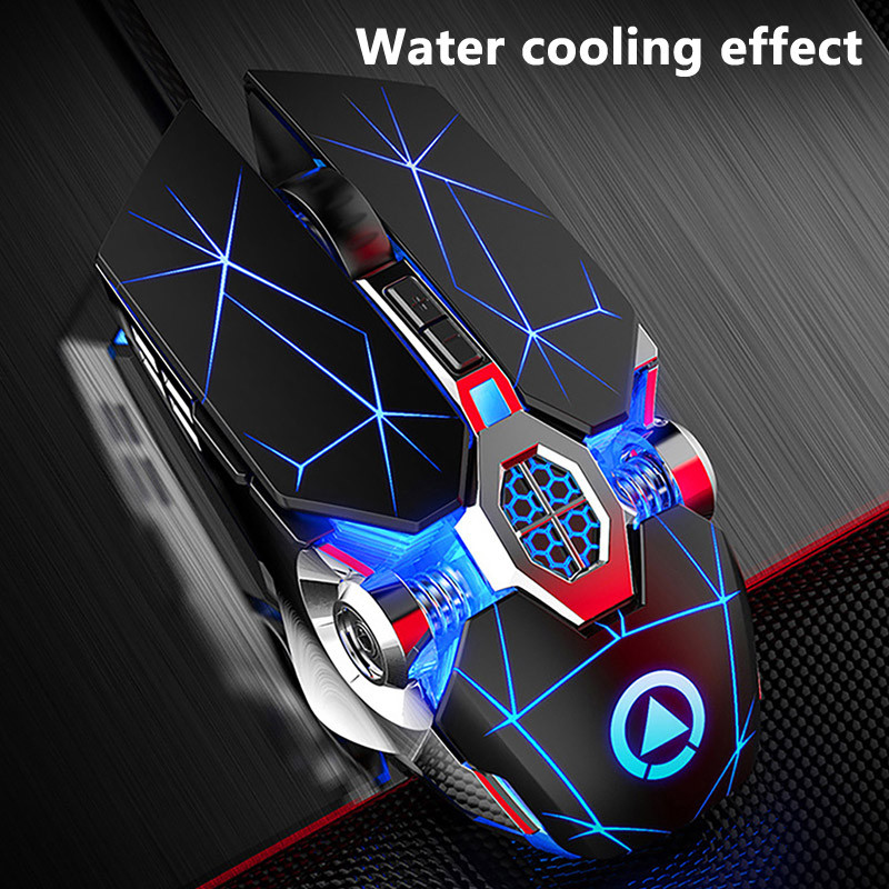 Mouse de gaming Mouse reîncărcabil cu fir silențios LED retroiluminat 1600DPI Mouse optic ergonomic cu fir pentru desktop pentru jocuri pentru PC, laptop