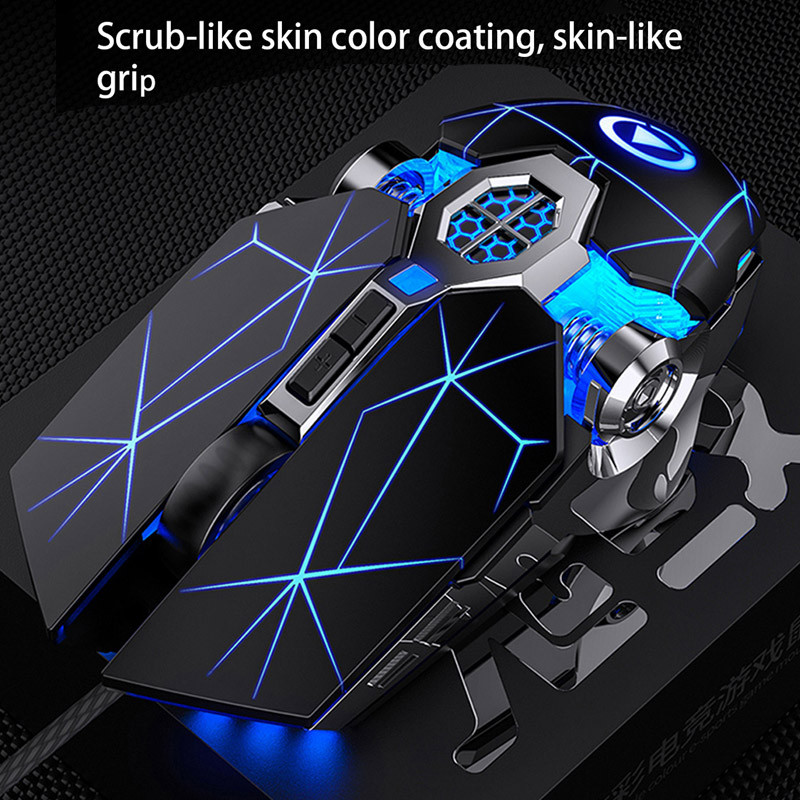 Mouse de gaming Mouse reîncărcabil cu fir silențios LED retroiluminat 1600DPI Mouse optic ergonomic cu fir pentru desktop pentru jocuri pentru PC, laptop
