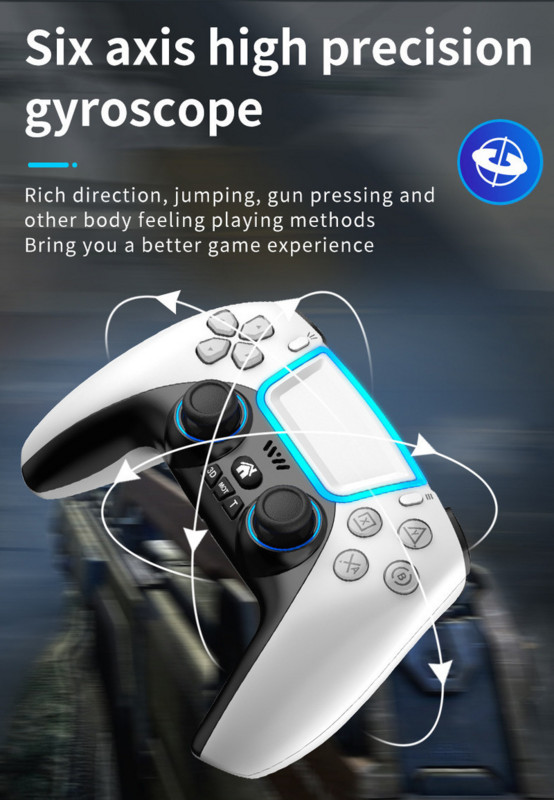 Controler de joc BT fără fir Gamepad cu Touchpad cu lumină RGB Suport tasta din spate Joystick 3D pentru PS3 PS5 PS4 Android Switch PC