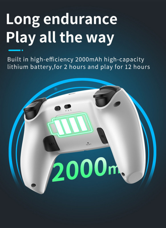 Controler de joc BT fără fir Gamepad cu Touchpad cu lumină RGB Suport tasta din spate Joystick 3D pentru PS3 PS5 PS4 Android Switch PC