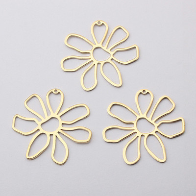 10 buc. Brelocuri cu flori din alamă brută pandantiv pentru cercei lucrați manual Colier Fabricarea de bijuterii pentru femei Brelocuri de bijuterii de modă