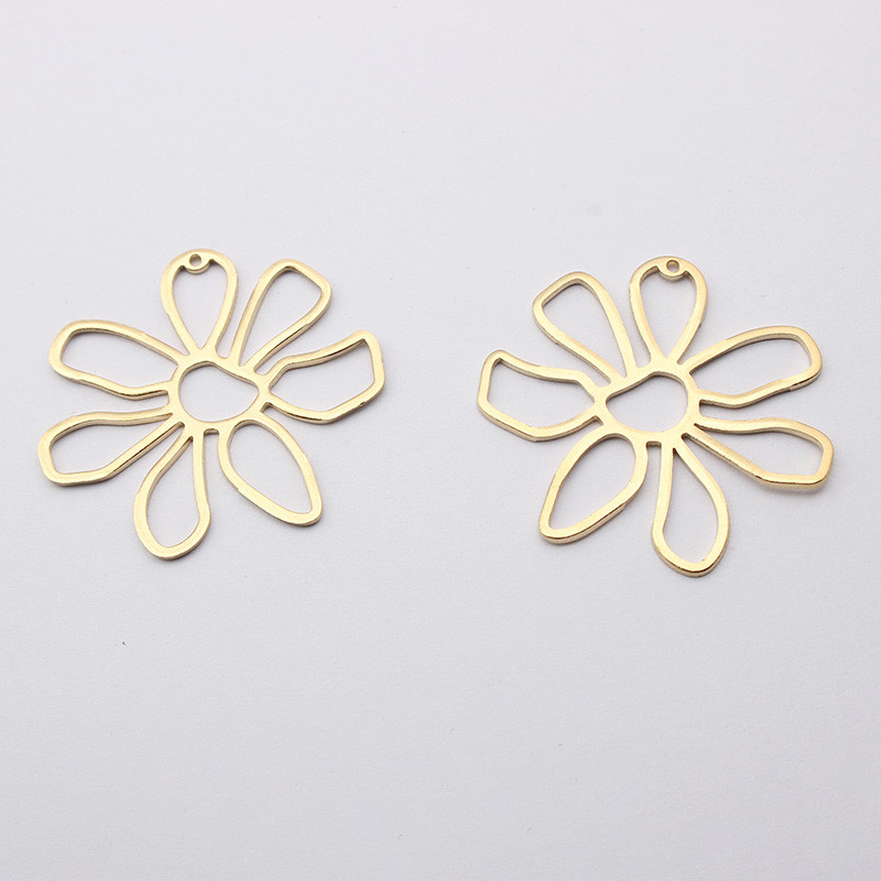 10 buc. Brelocuri cu flori din alamă brută pandantiv pentru cercei lucrați manual Colier Fabricarea de bijuterii pentru femei Brelocuri de bijuterii de modă