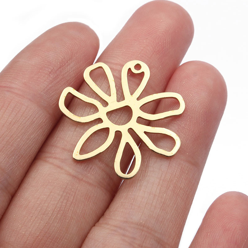 10 buc. Brelocuri cu flori din alamă brută pandantiv pentru cercei lucrați manual Colier Fabricarea de bijuterii pentru femei Brelocuri de bijuterii de modă