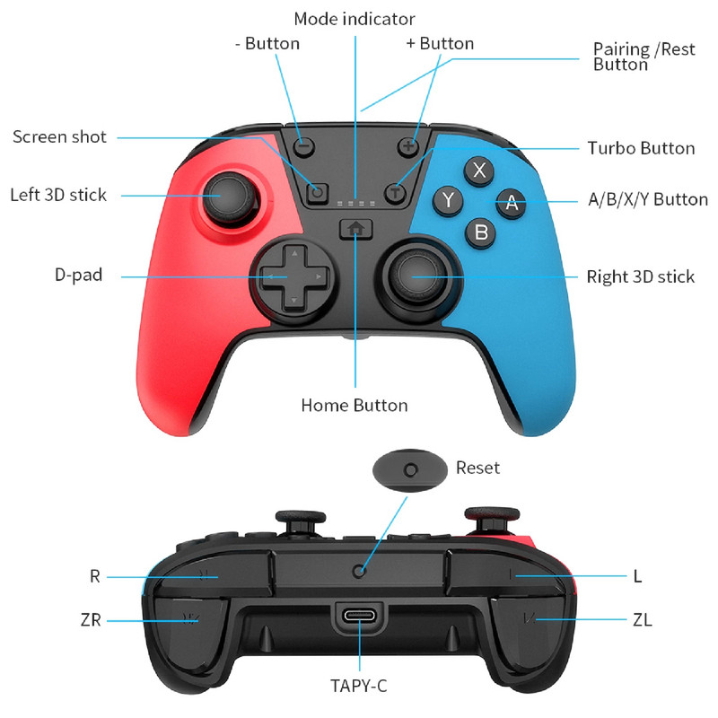 Bežični upravljač za igre za Nintendo Switch, profesionalni upravljač, daljinski upravljač za igre, joystick za konzolu Switch, dodaci za igre