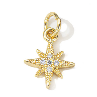 Pipitree cupru zirconiu cubic mini brelocuri bricolaj se potrivesc brățară colier luna stea inimă fluture farmece accesorii bijuterii