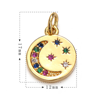 Pipitree cupru zirconiu cubic mini brelocuri bricolaj se potrivesc brățară colier luna stea inimă fluture farmece accesorii bijuterii