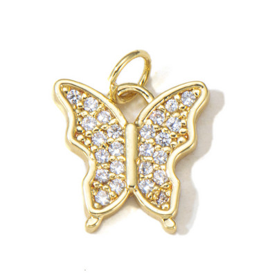 Pipitree cupru zirconiu cubic mini brelocuri bricolaj se potrivesc brățară colier luna stea inimă fluture farmece accesorii bijuterii