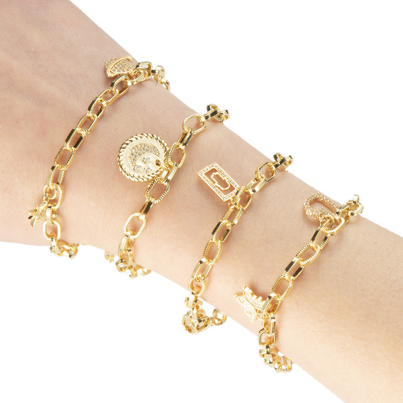 Pipitree cupru zirconiu cubic mini brelocuri bricolaj se potrivesc brățară colier luna stea inimă fluture farmece accesorii bijuterii