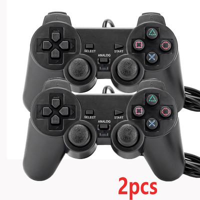 Για χειριστήριο Ps2 Ενσύρματο χειριστήριο Gamepad για Sony PS2 Double Vibration Clear Gamepads Για playstation 2