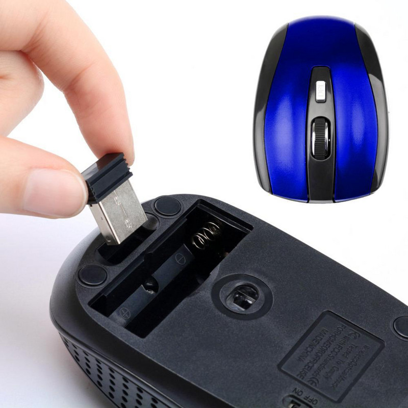 Mouse fără fir USB RYRA 1600DPI 2,4 Ghz Mouse pentru jocuri 3 trepte 6 taste Silențios pentru PC, laptop, birou, șoareci de gaming reglabil, mouse cu baterie