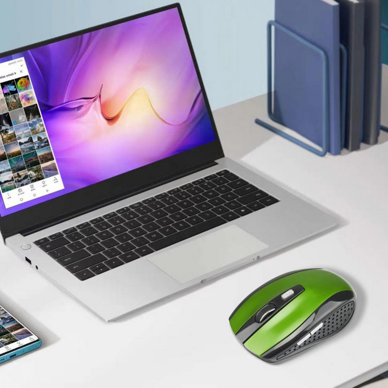 Mouse fără fir USB RYRA 1600DPI 2,4 Ghz Mouse pentru jocuri 3 trepte 6 taste Silențios pentru PC, laptop, birou, șoareci de gaming reglabil, mouse cu baterie