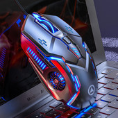 Mouse ergonomic pentru jocuri cu fir RGB Mute Mause LED retroiluminat 3200 dpi 6 butoane G5 USB Mause mecanic pentru PC, laptop, computer, gamer