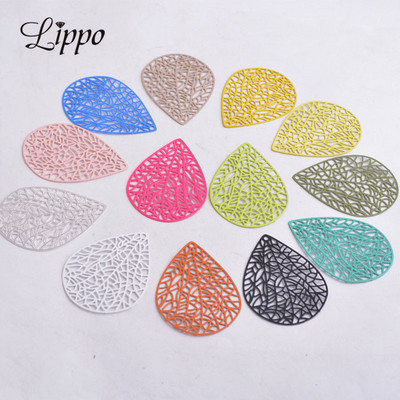 30 buc AB2617 30 mm * 41 mm Picături de apă Brelocuri frunze tulpini pandantive DIY descoperiri cercei