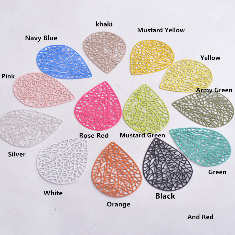 30 komada AB2617 30 mm*41 mm privjesci u obliku kapi vode, privjesci u obliku stabljike lista Uradi sam naušnice