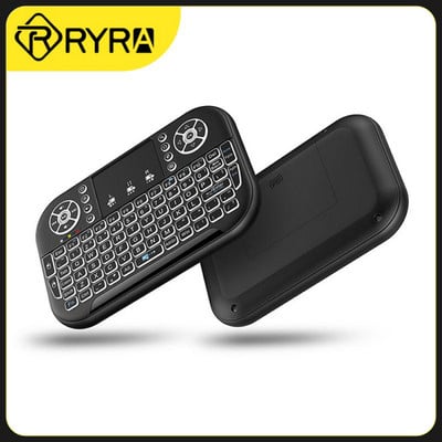 RYRA A8 Mini tastatură Bluetooth 2.4G Mod dublu 7 culori Iluminare din spate Telecomandă pentru tastatură pentru Windows Android TV