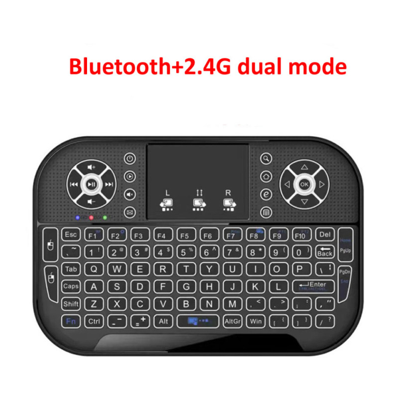 RYRA A8 Mini tastatură Bluetooth 2.4G Mod dublu 7 culori Iluminare din spate Telecomandă pentru tastatură pentru Windows Android TV