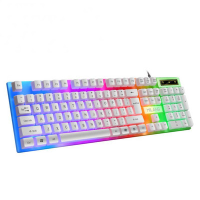 Set mouse-uri cu tastatură RYRA cu 104 taste, tastatură mecanică Esports pentru jocuri și mouse combinat cu fir RGB iluminat din spate pentru laptop, computer, jucător