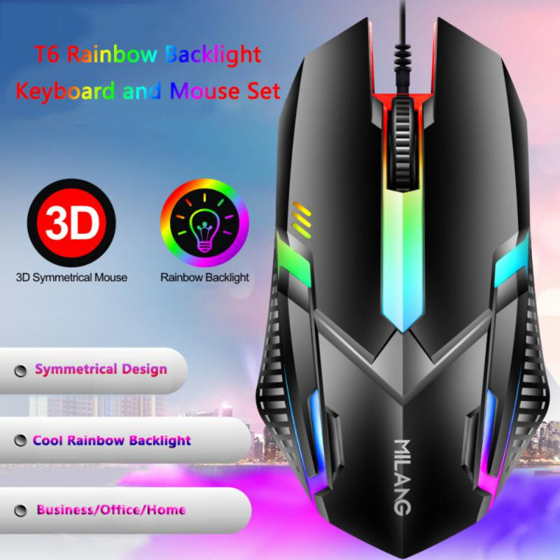 Set mouse-uri cu tastatură RYRA cu 104 taste, tastatură mecanică Esports pentru jocuri și mouse combinat cu fir RGB iluminat din spate pentru laptop, computer, jucător