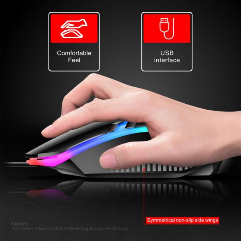 Set mouse-uri cu tastatură RYRA cu 104 taste, tastatură mecanică Esports pentru jocuri și mouse combinat cu fir RGB iluminat din spate pentru laptop, computer, jucător