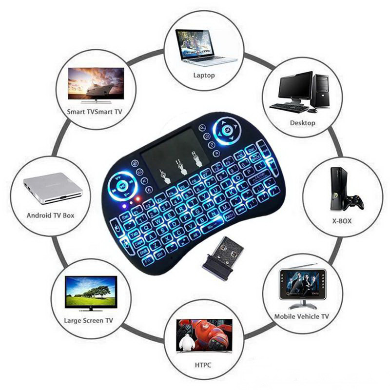 Rii i8 Mini Keyboard 2.4G Dual Modes Handheld Fingerboard Backlit Touchpad Τηλεχειριστήριο για TV Box PC