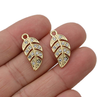10 bucăți de frunze de cristal placate cu aur pandantiv pentru realizarea de bijuterii, cercei, brățări, colier, accesorii, descoperiri de bricolaj