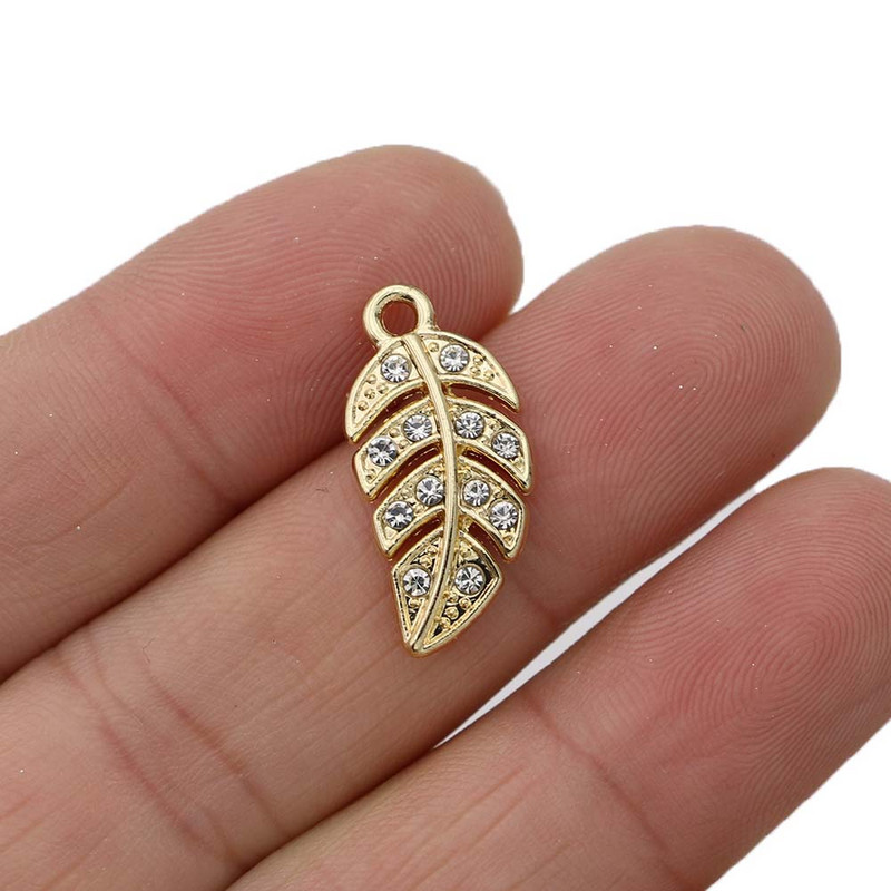 10 bucăți de frunze de cristal placate cu aur pandantiv pentru realizarea de bijuterii, cercei, brățări, colier, accesorii, descoperiri de bricolaj