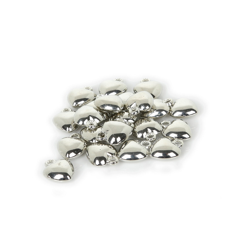 30-50db/tétel Ródium/arany színű szív CCB műanyag gyöngyök DIY Charms medálok karkötő nyaklánchoz barkács ékszer leletek