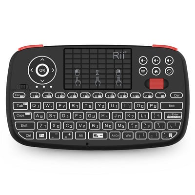 Tastatură fără fir Rii i4 Mini BT cu touchpad 2,4 GHz mouse-ul retroiluminat telecomandă pentru Windows Android TV Box Smart TV