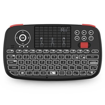 Tastatură fără fir Rii i4 Mini BT cu touchpad 2,4 GHz mouse-ul retroiluminat telecomandă pentru Windows Android TV Box Smart TV