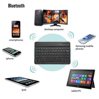 RYRA Ασύρματο πληκτρολόγιο Bluetooth Τριών Συστημάτων Tablet USB Φόρτισης Μίνι εξαιρετικά λεπτό πληκτρολόγιο 7 ιντσών 10 ιντσών