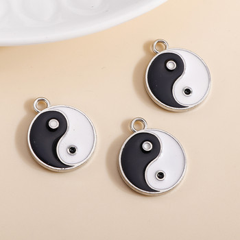 10 τμχ 18*21 χιλιοστά σμάλτο Kung Fu Tai Chi Charms Κρεμαστά για κολιέ Σκουλαρίκια DIY Making Yin Yang Charms Handmade Jewelry Findings