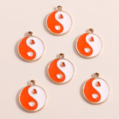 10 τμχ 18*21 χιλιοστά σμάλτο Kung Fu Tai Chi Charms Κρεμαστά για κολιέ Σκουλαρίκια DIY Making Yin Yang Charms Handmade Jewelry Findings