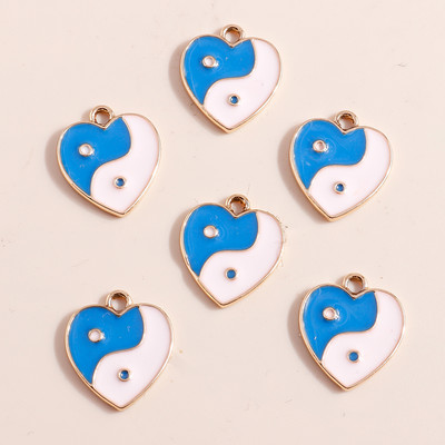 10 τμχ 18*21 χιλιοστά σμάλτο Kung Fu Tai Chi Charms Κρεμαστά για κολιέ Σκουλαρίκια DIY Making Yin Yang Charms Handmade Jewelry Findings