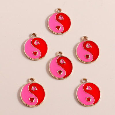 10 τμχ 18*21 χιλιοστά σμάλτο Kung Fu Tai Chi Charms Κρεμαστά για κολιέ Σκουλαρίκια DIY Making Yin Yang Charms Handmade Jewelry Findings