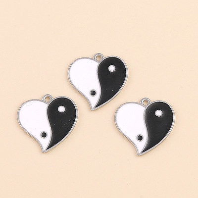 10 τμχ 18*21 χιλιοστά σμάλτο Kung Fu Tai Chi Charms Κρεμαστά για κολιέ Σκουλαρίκια DIY Making Yin Yang Charms Handmade Jewelry Findings