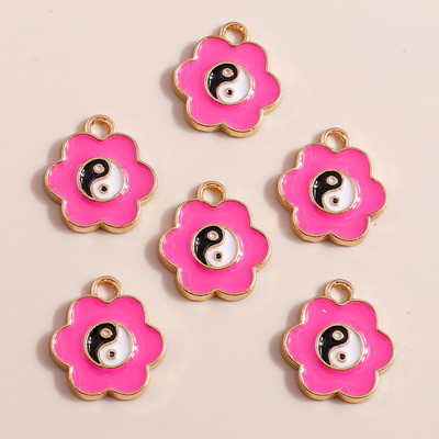 10 τμχ 18*21 χιλιοστά σμάλτο Kung Fu Tai Chi Charms Κρεμαστά για κολιέ Σκουλαρίκια DIY Making Yin Yang Charms Handmade Jewelry Findings