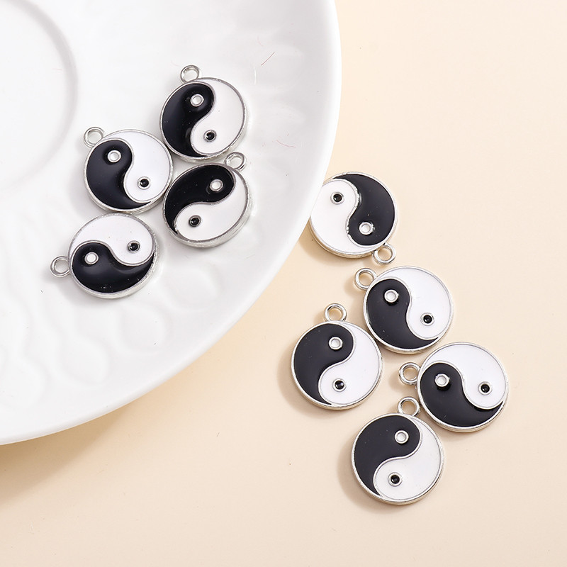 10 τμχ 18*21 χιλιοστά σμάλτο Kung Fu Tai Chi Charms Κρεμαστά για κολιέ Σκουλαρίκια DIY Making Yin Yang Charms Handmade Jewelry Findings