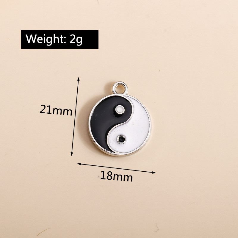 10 τμχ 18*21 χιλιοστά σμάλτο Kung Fu Tai Chi Charms Κρεμαστά για κολιέ Σκουλαρίκια DIY Making Yin Yang Charms Handmade Jewelry Findings