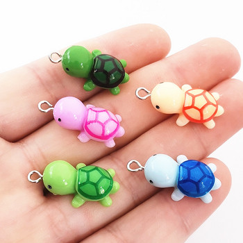 10 τμχ Cute Little Tortoise Charms Ρητίνη Μπρελόκ Κολιέ Κρεμαστό κόσμημα Ευρήματα DIY Χειροποίητα κοσμήματα από ρητίνη