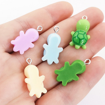 10 τμχ Cute Little Tortoise Charms Ρητίνη Μπρελόκ Κολιέ Κρεμαστό κόσμημα Ευρήματα DIY Χειροποίητα κοσμήματα από ρητίνη