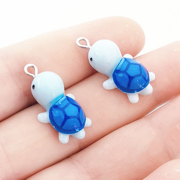 10 τμχ Cute Little Tortoise Charms Ρητίνη Μπρελόκ Κολιέ Κρεμαστό κόσμημα Ευρήματα DIY Χειροποίητα κοσμήματα από ρητίνη