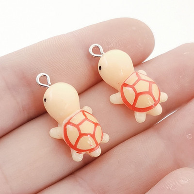 10 bucăți drăguț broasca testoasă breloc din rășină breloc colier pandantiv bijuterii descoperiri DIY bijuterii lucrate manual brelocuri din rășină