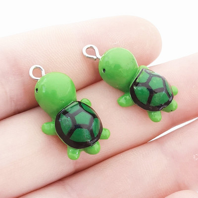 10 bucăți drăguț broasca testoasă breloc din rășină breloc colier pandantiv bijuterii descoperiri DIY bijuterii lucrate manual brelocuri din rășină