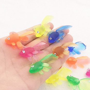 6 τμχ Colorful Simulation Goldfish Model Soft Rubber Gold Fish Small Goldfish Charms Fit Jewelry Making DIY Jewelry Findings