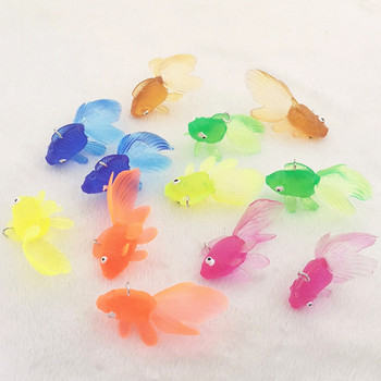 6 τμχ Colorful Simulation Goldfish Model Soft Rubber Gold Fish Small Goldfish Charms Fit Jewelry Making DIY Jewelry Findings