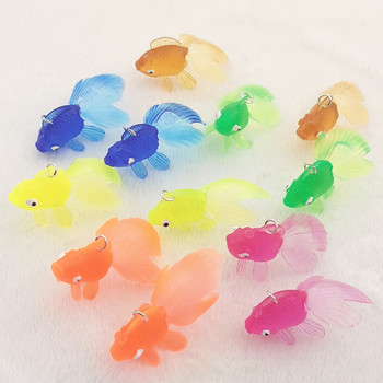 6 τμχ Colorful Simulation Goldfish Model Soft Rubber Gold Fish Small Goldfish Charms Fit Jewelry Making DIY Jewelry Findings