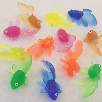 6 τμχ Colorful Simulation Goldfish Model Soft Rubber Gold Fish Small Goldfish Charms Fit Jewelry Making DIY Jewelry Findings