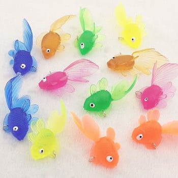 6 τμχ Colorful Simulation Goldfish Model Soft Rubber Gold Fish Small Goldfish Charms Fit Jewelry Making DIY Jewelry Findings